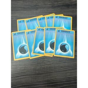 1999 Pokémon Base Set Water Energy Trading Card Bundle (10) 3